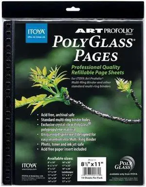 Itoya PR1117 11 in. x 17 in. Art Profolio Polyglass Refill Pages