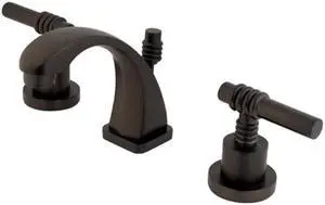 Kingston Brass KS4945ML Two Handle 4 in. to 8 in. Mini Widespread Lavatory Faucet with Brass Pop-up