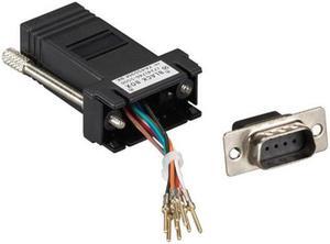 MODULAR ADAPTER DB9-F TO RJ45-F THMB BK