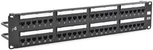 HUBBELL PREMISE WIRING HP648 Patch Panel,3.46in.H,6 Category,Steel