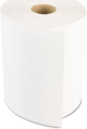 Boardwalk Hardwound Paper Towels, Nonperforated 1-Ply White, 350ft, 12 Rolls/Carton BWK6250