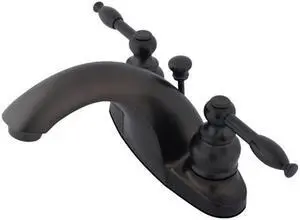 Kingston Brass KB7645KL 4 in. Lavatory Faucet with Retail Pop-Up & Metal Lever Handle Oil Rubbed Bronze
