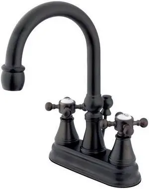 Kingston Brass KS2615BX 4 in. Centerset Lavatory Faucet with Cross Handle, Oil Rubbed Bronze