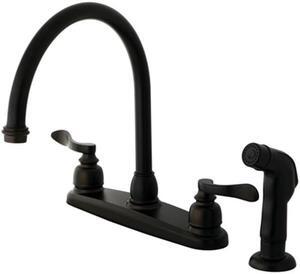 Kingston Brass KB8795NFLSP NUWAVE FRENCH 8in Centerset Kitchen Faucet with Twin