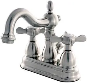 Kingston Brass KB1608BEX 4 in. Centerset Lavatory Faucet with Retail Pop-Up, Satin Nickel