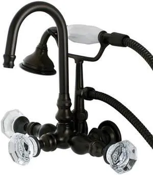 Kingston Brass AE7T5WCL Aqua Eden Celebrity Wall Mount Clawfoot Tub Faucet, Oil Rubbed Bronze