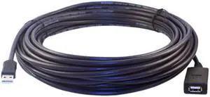 Cable Wholesale 11U2-51075 Plenum USB 2.0 High Speed Active Extension Cable with CMP, Type A Male to A Female, Black - 75 ft.
