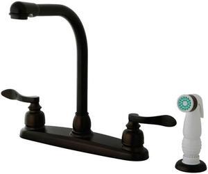 Kingston Brass KB8755NFL NUWAVE FRENCH 8in Centerset High Arch Kitchen Faucet wi