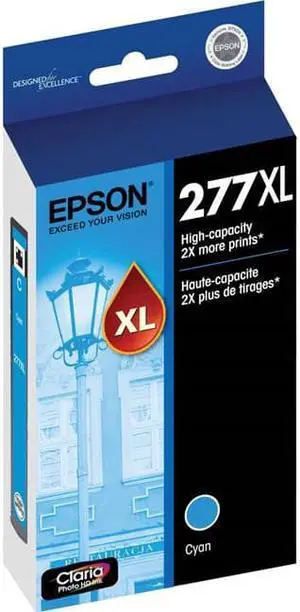 Epson T277XL220S Durabrite Ultra High-Capacity Ink Cartridge, Cyan - Extra Large