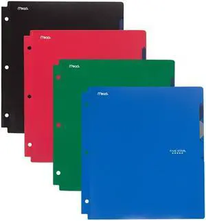 Mead Products 38058 9.5 x 12.5 in. 4-Pocket Plastic Folder, Quick-View, Traditional Design - Assorted