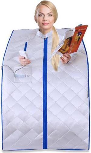 SereneLife SLISAU10SL Compact & Portable Infrared Sauna, Silver