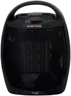 Vie Air 2-Settings Ceramic Heater with Adjustable Thermostat, Black VA-708B