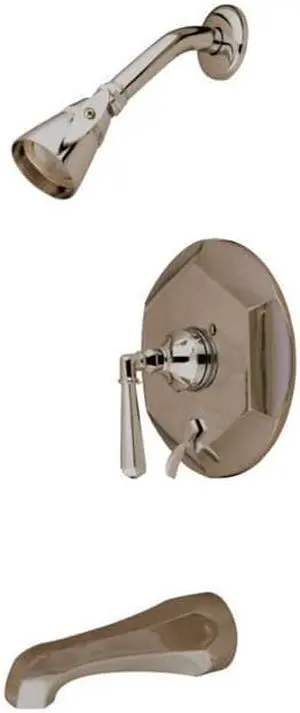 Kingston Brass KB46380HL Tub & Shower Faucet with Diverter & Metal Lever Handle Satin Nickel