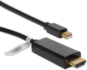 QVS MDPH-06BK 6Ft Mini Dispport/Thunderbolt To Hdmi Digital Video Black Cable