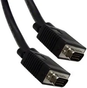 Plenum VGA Cable, Black, HD15 Male, Coaxial Construction, Shielded, 25 foot