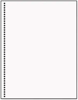 8-1/2'' x 11" Laser Cut Sheet, 20# White Stock, 43 Round Hole Coil Punch for Spiral Bind (Carton of 2500)