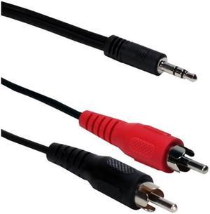 QVS CC399-06 6 ft., 3.5 mm. Mini-Stereo Male to Dual-RCA Male Speaker Cable