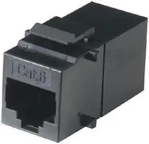 STRAIGHT-PIN COUPLER CAT6 UNSHIELDED BK