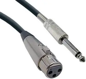 XLR Female to 1/4 Inch Mono Male Audio Cables, 15ft