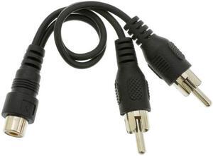 Cable Wholesale RCA to Stereo Y-Cable 2 x RCA Male / 1 x 3.5mm Stereo Female - 6 inch