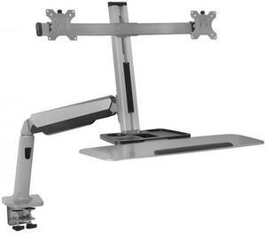 Mount-It! Standing Desk Workstation with Dual Monitor Mount | Max 27" Screens