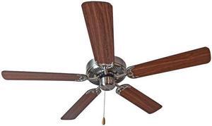 Maxim 89905SNWP 12.5 in. Basic-Max 52 in. Ceiling Fan Walnut & Pecan Blades - Satin Nickel, Walnut & Pecan