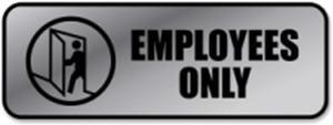 Consolidated Stamp 098206 Brushed Metal Office Sign, Employees Only - Silver