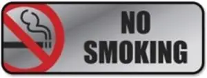 Consolidated Stamp 098207 Brush Metal Office Sign, No Smoking - Silver & Red