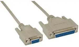 Cable Leader DB110-0410 10 ft. DB9 Female to DB25 Female Null Modem Cable - Beige