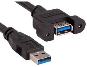 Cable Leader U3104-1103 3 ft. USB 3.0 Panel-Mount Type A Male to Type A Female Cable