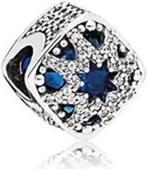 Pandora Silver Glacial Beauty Blue CZ Bead Charm - 796360NSB