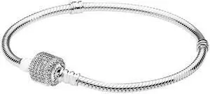 Pandora Sterling Silver Bracelet w/ Signature Clasp - - OEM Pandora Sterling Silver Bracelet w/ Signature Clasp - - OEM