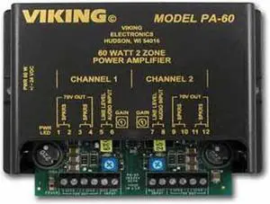 Viking Electronics VK-PA-60 60w Compact Two Zone Amplifier