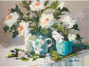 Sun Dance Graphics PDX9954SMALL White Peonies II Poster Print by Jane Slivka, 11 x 14 - Small