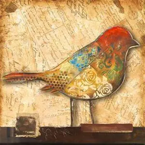 Sun Dance Graphics PDX8957SMALL Bird of Collage II Poster Print by Patricia Pinto, 12 x 12 - Small