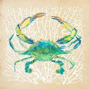 Sun Dance Graphics PDX9866SMALL Sealife Crab Poster Print by Julie Derice, 12 x 12 - Small