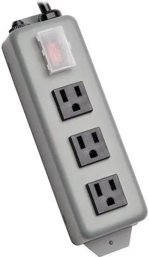 Tripp Lite Waber Power Strip Metal 5-15R 3 Outlet 5-15P 6' Cord 3SP
