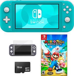 NEW Nintendo Switch Lite 32GB HOT Bundle + Free Game: Mario Rabbids Kingdom Battle +Free Accessories: Screen Protector + 16GB MicroSD Card - Choose COLOR