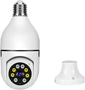 Light Bulb 1080P SecurityWireless Camera WiFi Smart for Home Surveillance Screw into Light Bulb Socket Spotlight Alarm Color Night Vision Two-Way Talk Motion Alarm 360 Degree