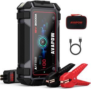 S ZEVZO Jump Starter 1000A Peak Portable Jump Starter for Car (Up to 7.0L  Gas/5.5L Diesel Engine) 12V Auto Battery Booster Pack with Smart Clamp  Cables, USB Charge, LED Flashlight Jump Box 