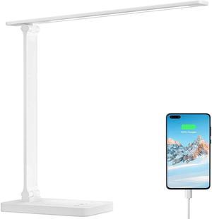 LED Desk Lamp with USB Charging Port Dimmable Home Office Lamp Touch Control Bright Reading Table Lamp, 3 Color Modes with 5 Brightness Level Eye Caring Natural Light .
