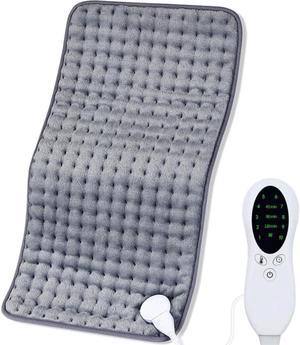XL Heating Pad - 12" x 24" Electric Heating Pad for Back Pain & Cramps, 6  Settings, Machine Wash, Soft Microplush, Auto Shut-Off & Moist Heat (Charcoal Gray)