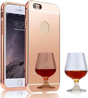 For iPhone 6S Plus2IN1 Metal Bumper Mirror PC CoverCaseLuxury Ultrathin excellent hand feel Sparkle Mirror caseAluminum Metal Frame Bumper With Hard PC Back Cover Case For iPhone 6 Plus6S Plus
