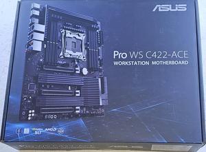 ASUS Pro WS C422-ACE Intel ATX LGA 2066 Workstation motherboard with PCIe 3.0 x16, 14 power stages, triple M.2 with dual M.2 heatsinks, dual U.2, dual Intel LAN, DDR4 ECC RAM support