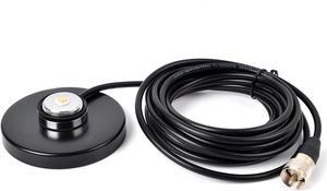 HYS 90mm NMO Mount Magnetic Base for Car Bus Taxi Mobile Radio Antenna W/5M(16.4ft) RG58 Coaxial Cable PL-259 Plug