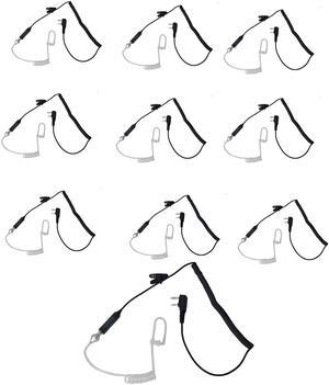 10PCS Air Acoustic Tube Headset Walkie Talkie K Port Earphone PTT With Microphone For Baofeng Radio UV-5R 888s