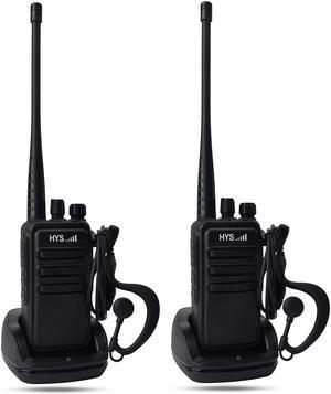 HYS Rechargeable Long Range Two-Way Radios with Earpiece  UHF 400-470MHZ Walkie Talkies Li-ion Battery and Charger