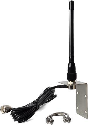 HYS VHF 2meter 156-163MHz 50W 6.7inch Marine Boat Stubby Rubber Antenna with 5M (16.4ft) RG58 Cable and L Shape Fender Mount Bracket for Uniden Icom Cobra Yaesu Midland Marine Radio Transceiver