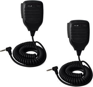 HYS Speaker Mic with Reinforced Cable 1 Pin Handheld Shoulder Remote Speaker Microphone for Baofeng UV3R BF-T1 T6 for Yeasu VX-3R FT-40R FT-50R FT-60R FT-70D Two Way Radio (2pack)