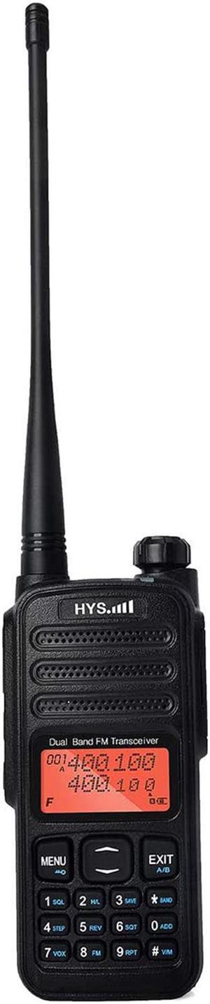 HYS Handheld Portable Dual Band UHF VHF Walkie Talkie Dual PTT Key Dual Reception Two Way Radio 2800mAh Battery 1022 Channel DCS CTCSS